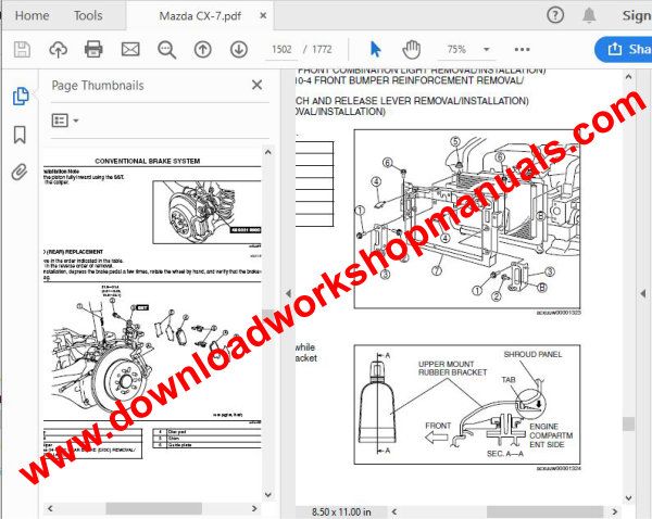 Mazda cx7 Repair manual download PDF